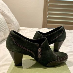 Suede pewter cameo booties
